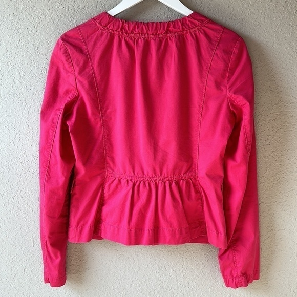 LOFT Hot Pink Cotton Peplum Style Jacket Size XS - Picture 7 of 13